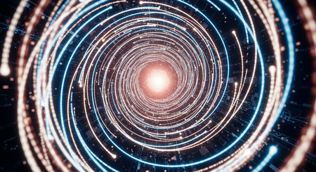 3D rendering of abstract technology background. Hi-tech communication conceptの素材