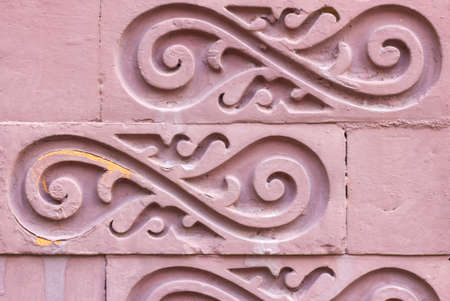 pink brick with textureの写真素材
