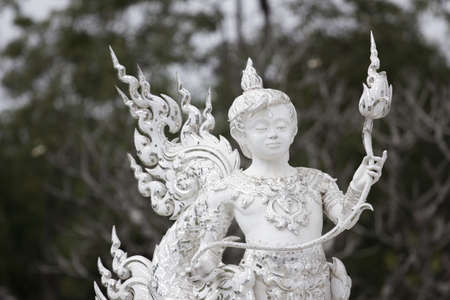 white sculpture of character in thai literature 