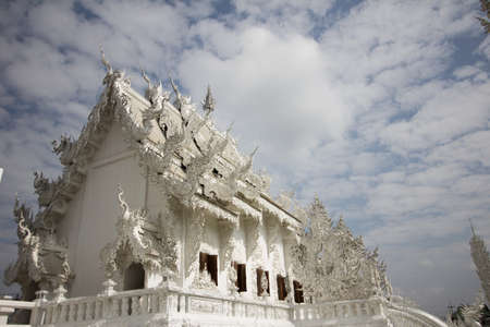 beautiful white temple in Chiang Rai province, Thailand の写真素材