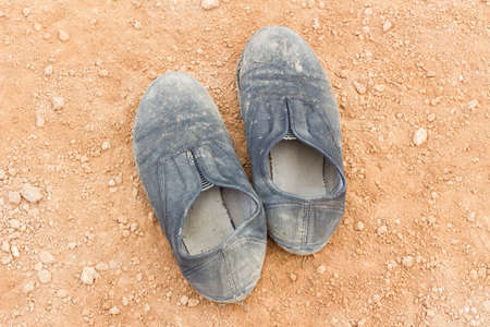 dirty rope soled canvas shoes are popular among countryside people