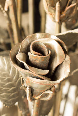 rusty metal forged roseの写真素材