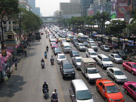 Traffic jam in bangkok thailandの素材