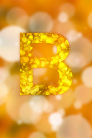 orange bokeh english alphabet background, bluredの写真素材