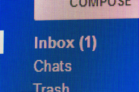 New message in mailbox. Macro screen view of old monitor.の写真素材