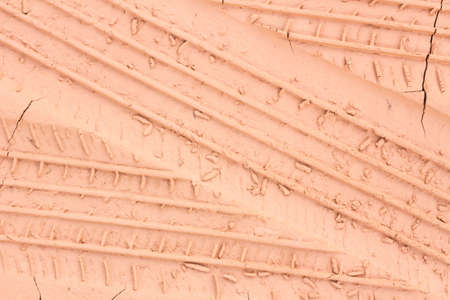 Trace from a protector of an automobile wheel on the ground.の写真素材