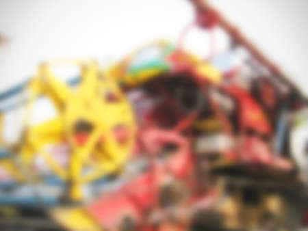 defocused colorful gears on an old tractor.の写真素材