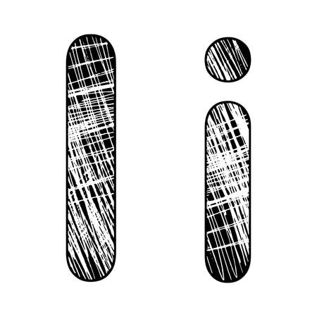 grunge scratch letter I alphabet symbol design on whiteのイラスト素材