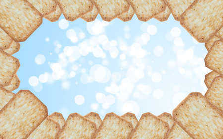 frame made of cracker on beautiful bokeh.の写真素材