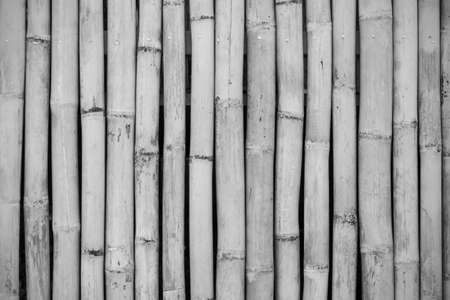 close-up of bamboo fence background in the park, outdoor, black and whiteの写真素材