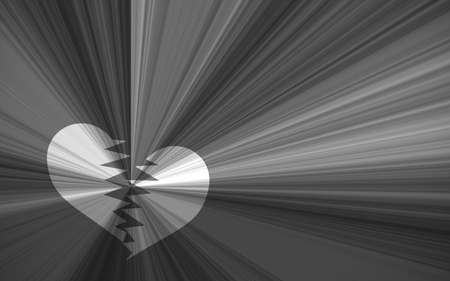 black valentine background, black and white starburst with heart breakingの写真素材