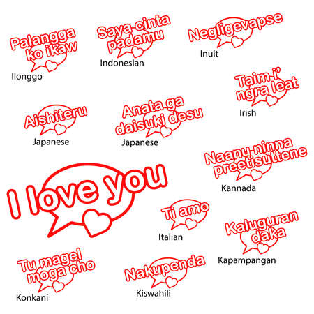 word i love you in different languages, love concept.のイラスト素材