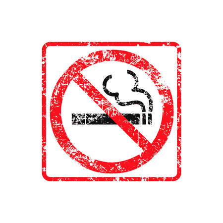 No smoking grunge rubber stamp on white background, vector illustration.のイラスト素材