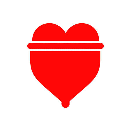 illustration vector of red heart with condom, safe sex conceptのイラスト素材