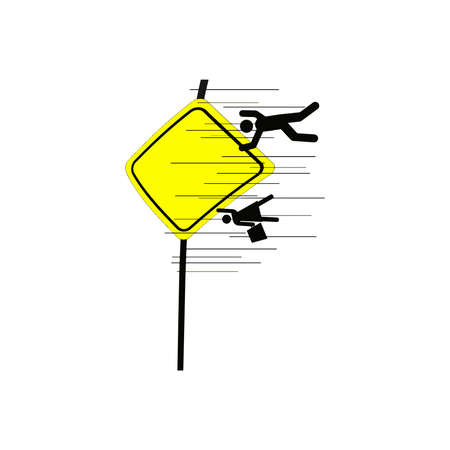 illustration vector of school area sign, with the car driving very fast so that the people in the sign blown away out of the frameのイラスト素材