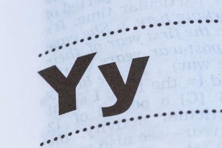 closeup letter Y in dictionary, soft focus,の写真素材