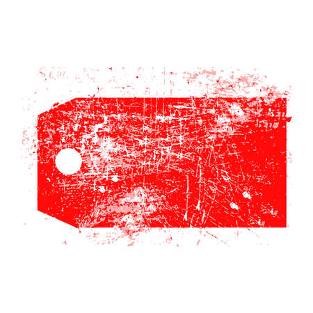 illustration grunge stamp of empty red price tagのイラスト素材