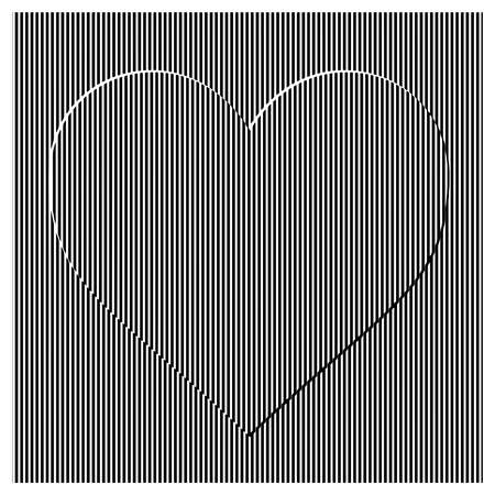 illustration vector seamless vertical straight stripes pattern with heart shapeのイラスト素材