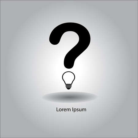 illustration vector question mark with bulb instead of the full stopのイラスト素材
