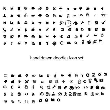 illustration vector hand drawn doodles computer icon set.のイラスト素材