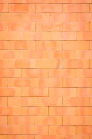 new brick wall and water stain after raining, horizontal.の写真素材