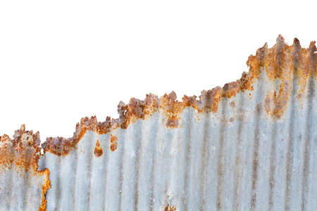 Rusty galvanized iron texture isolated on white background.の写真素材