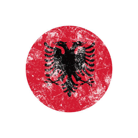 illustration vector grunge stamp round flag of albania countryのイラスト素材