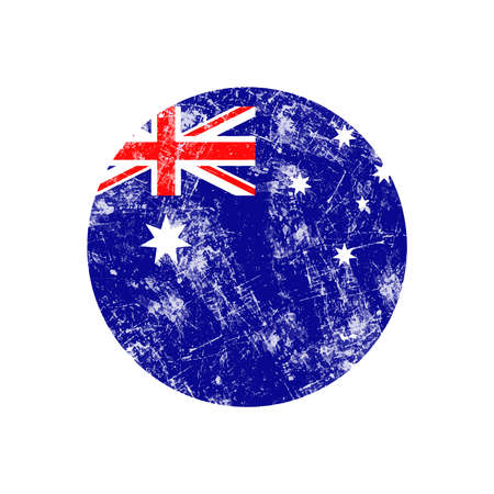 illustration vector grunge stamp round flag of australia countryのイラスト素材