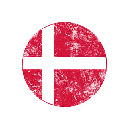 illustration vector grunge stamp round flag of denmark countryのイラスト素材