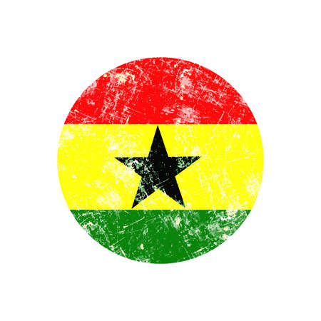 illustration vector grunge stamp round flag of ghana countryのイラスト素材