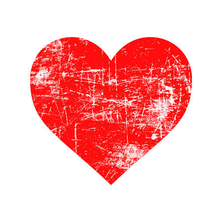 illustration vector red grunge rubber stamp with heart shape, love conceptのイラスト素材