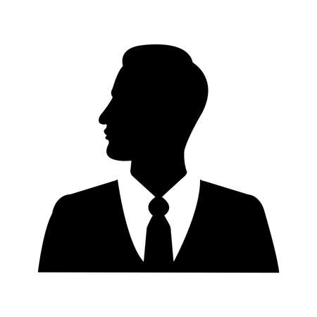 illustration vector businessman silhouette profile picture, side view face.のイラスト素材