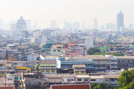 Bangkok landscape of Thailand with fog in the backgroundのeditorial素材