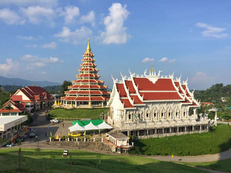 CHIANG RAI, THAILAND - OCTOBER 18 : wide shot of Wat Huay pla kang on October 18, 2016 in Chiang rai, Thailand. Wat Huay pla kang (thai name) major religious attractions of Chiang Rai, Thailand.のeditorial素材