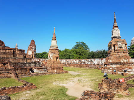 part of Wat Mahathat  in the Ayutthaya Historical Park. Thailand.の写真素材
