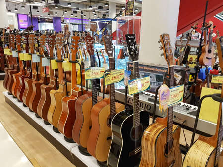 CHIANG RAI, THAILAND - FEBRUARY 2 : Department store interior view with guitar zone at Central Plaza...
