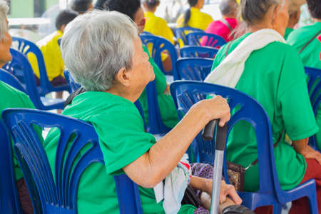 CHIANG RAI, THAILAND - FEBRUARY 19 : Unidentified old asian woman suffering from leprosy on February 19, 2016 in Chiang rai, Thailand.のeditorial素材