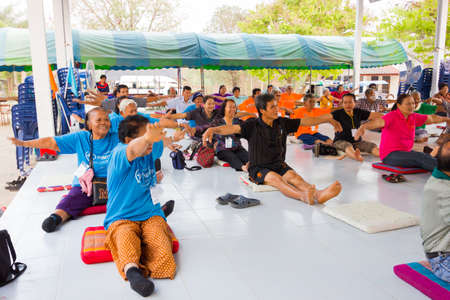 CHIANG RAI, THAILAND - FEBRUARY 20 : unidentified people join activity exercise dancing  on February 20, 2016 in Chiang rai, Thailand.のeditorial素材