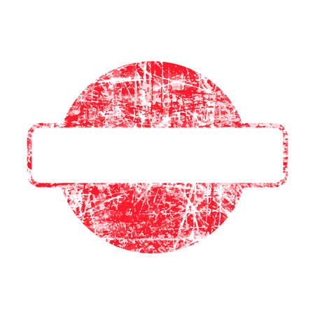red circle grunge rubber stamp template with copyspace rectangularのイラスト素材