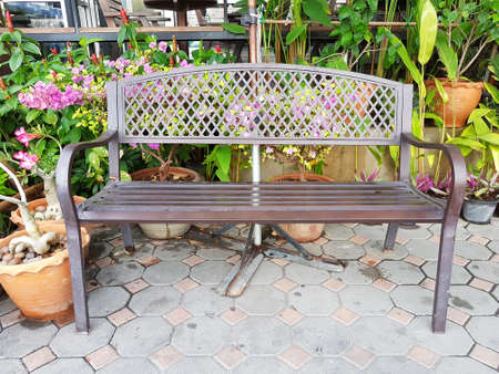 Bench in beautiful national Park in Thailandの写真素材