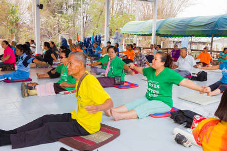 CHIANG RAI, THAILAND - FEBRUARY 20 : unidentified people join activity exercise dancing  on February 20, 2016 in Chiang rai, Thailand.のeditorial素材