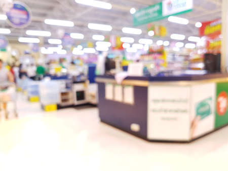 Supermarket blurred background with bokeh in Thailandのeditorial素材