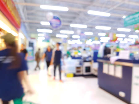 Blur photo of supermarket in thailand with customers