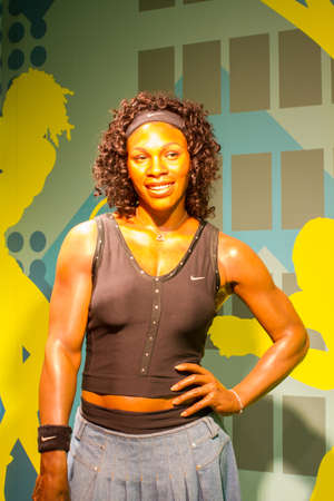 BANGKOK, THAILAND - DECEMBER 19: A waxwork of Serena Williams on display at Madame Tussauds on December 19, 2015 in Bangkok, Thailand.のeditorial素材