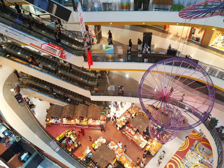 CHIANG MAI, THAILAND - SEPTEMBER 28 : Department store interior top view with aisle at Central Festival on September 28, 2017 in Chiang Mai, Thailand.のeditorial素材