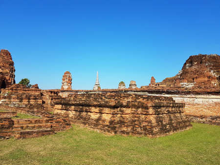 part of Wat Mahathat  in the Ayutthaya Historical Park. Thailand.の写真素材