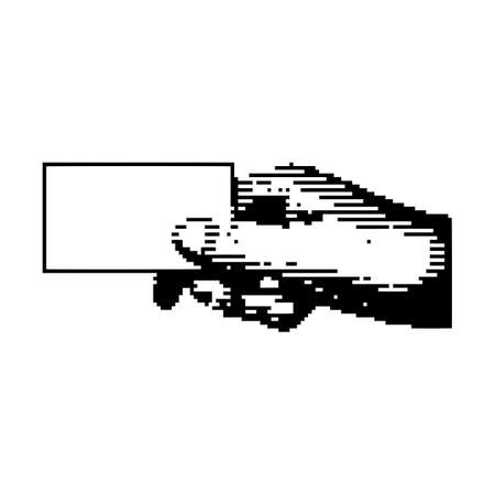 Hand holding blank card icon.のイラスト素材