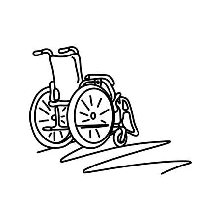 wheelchair with copy space vector illustrationのイラスト素材