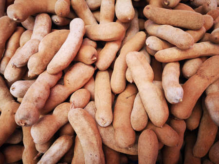 close-up tammarine sold in Thai street market.