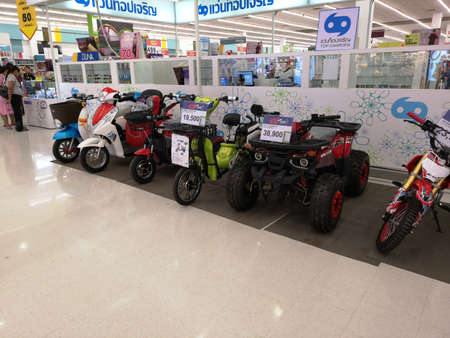 CHIANG RAI, THAILAND - FEBRUARY 15 : motorcycle sold in supermarket  on February 15, 2019 in Chiang...
